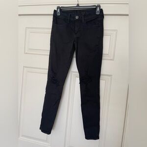 American Eagle Black Distressed Jeggings